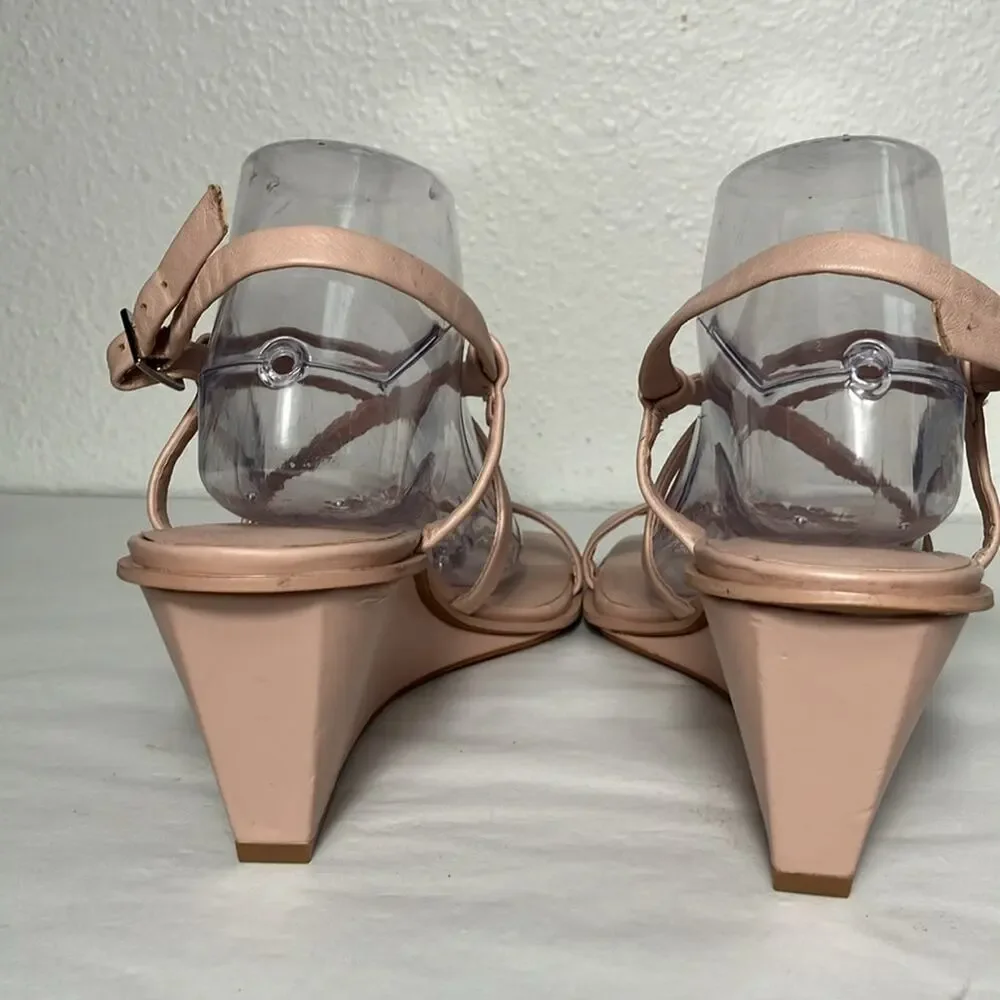Caslon Paola wedge nude blush strappy square‎ toe prom formal sandal summer 10